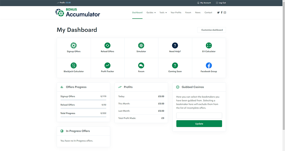 bonus accumulator dashboard