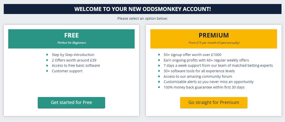 oddsmonkey trial premium